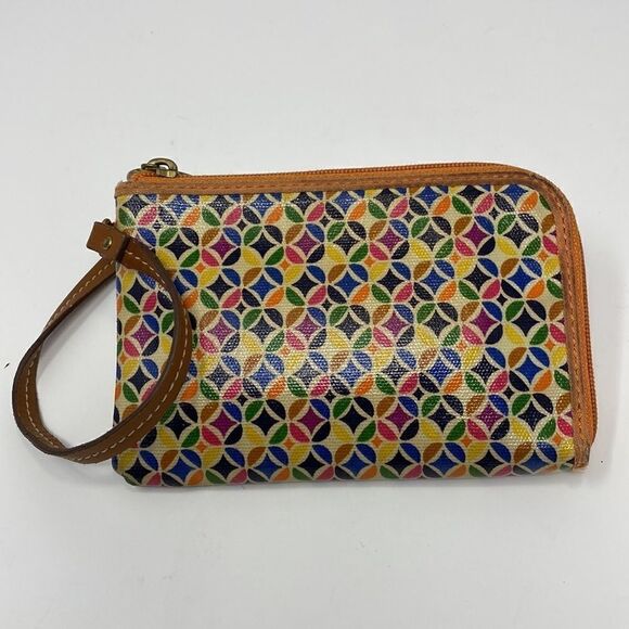 Fossil Coated Canvas & Leather Wristlet Wallet - Picture 3 of 7